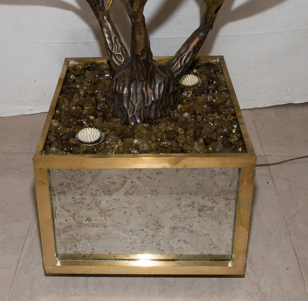Große Blumenlampe Maison Jansen Design aus den 70er Jahren