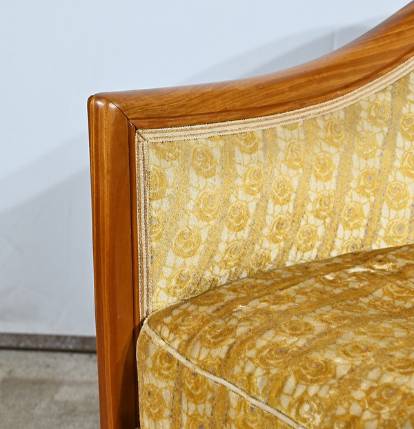 Coppia di Bergère in Mogano Biondo, Art Déco – 1940
