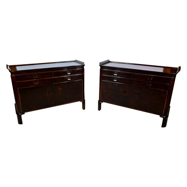 Paar kleine Sideboards aus lackiertem Holz – 1940