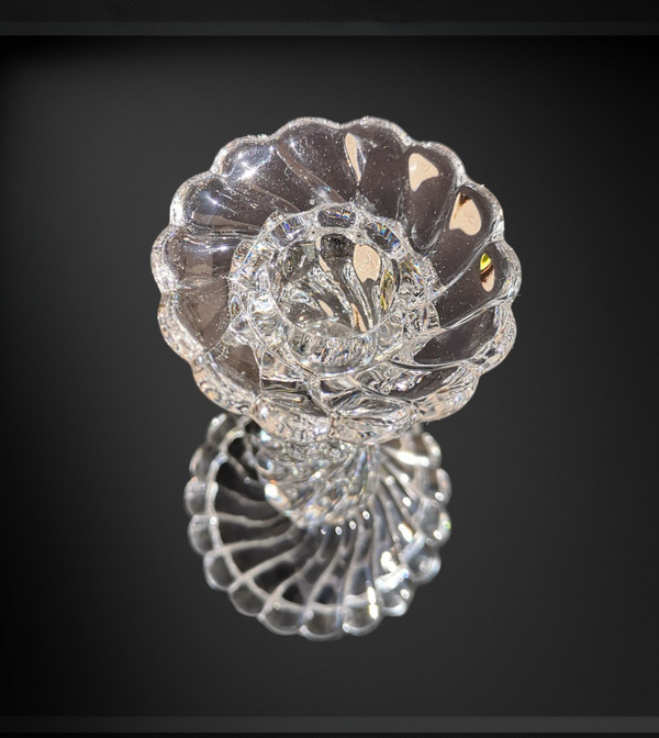Lovely Bamboo model crystal candle holder signed BACCARAT