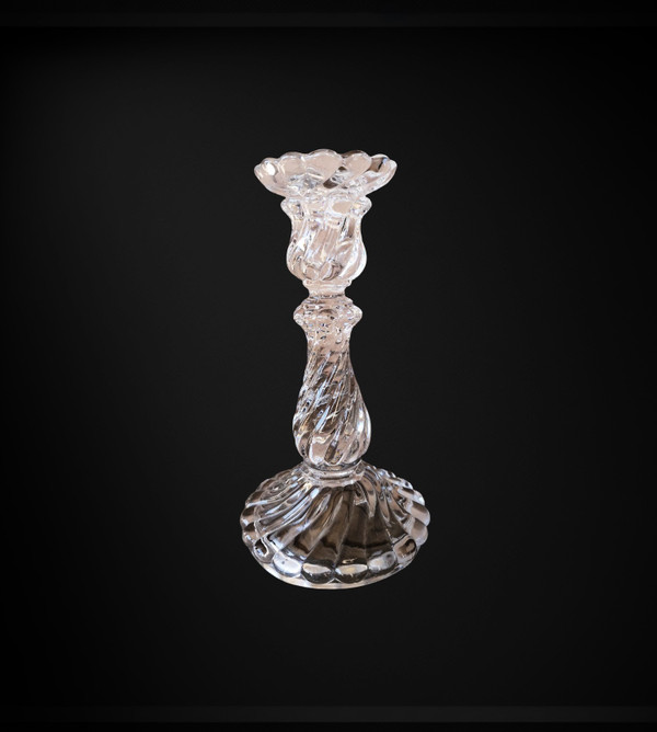 Lovely Bamboo model crystal candle holder signed BACCARAT