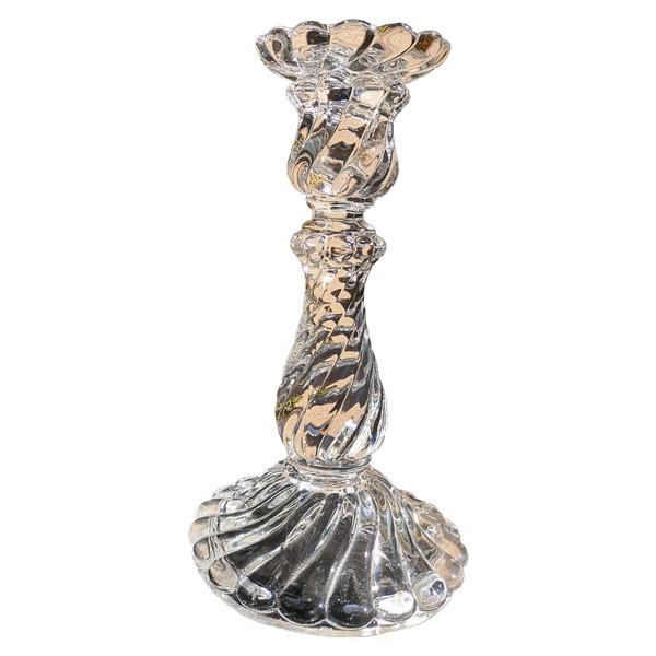 Lovely Bamboo model crystal candle holder signed BACCARAT