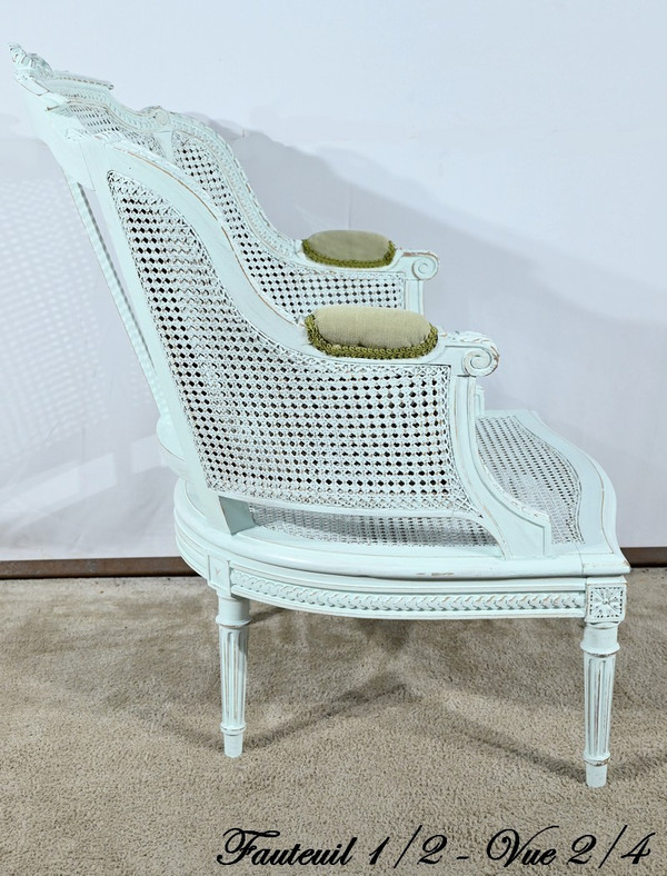 Duchesse Brisée en Hêtre Réchampie, style Louis XVI – 2ème Partie XIXe