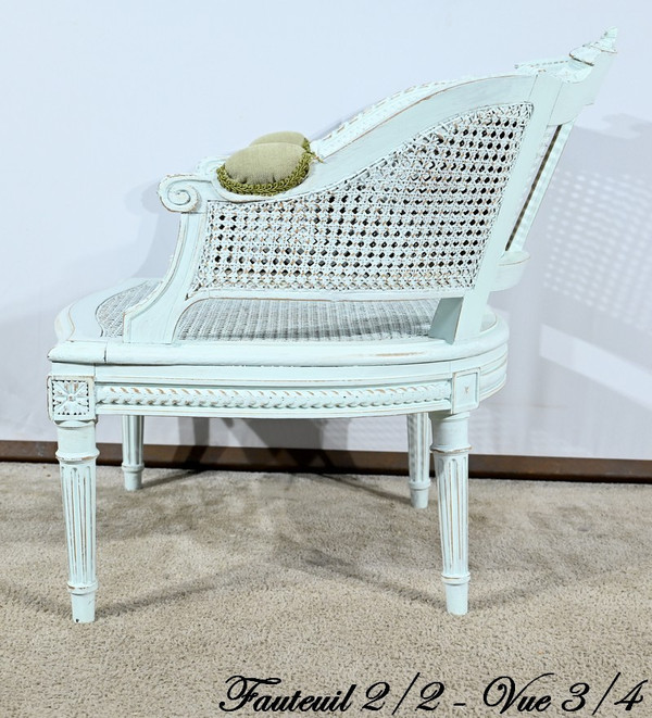 Duchesse Brisée en Hêtre Réchampie, style Louis XVI – 2ème Partie XIXe