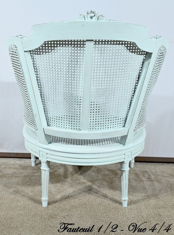 Duchesse Brisée en Hêtre Réchampie, style Louis XVI – 2ème Partie XIXe
