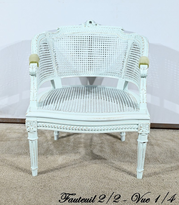 Duchesse Brisée en Hêtre Réchampie, style Louis XVI – 2ème Partie XIXe