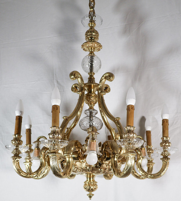  Lampadario in bronzo dorato stile Regency periodo Napoleone III