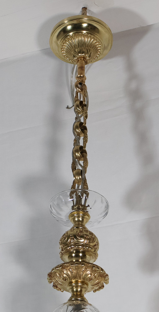  Lampadario in bronzo dorato stile Regency periodo Napoleone III