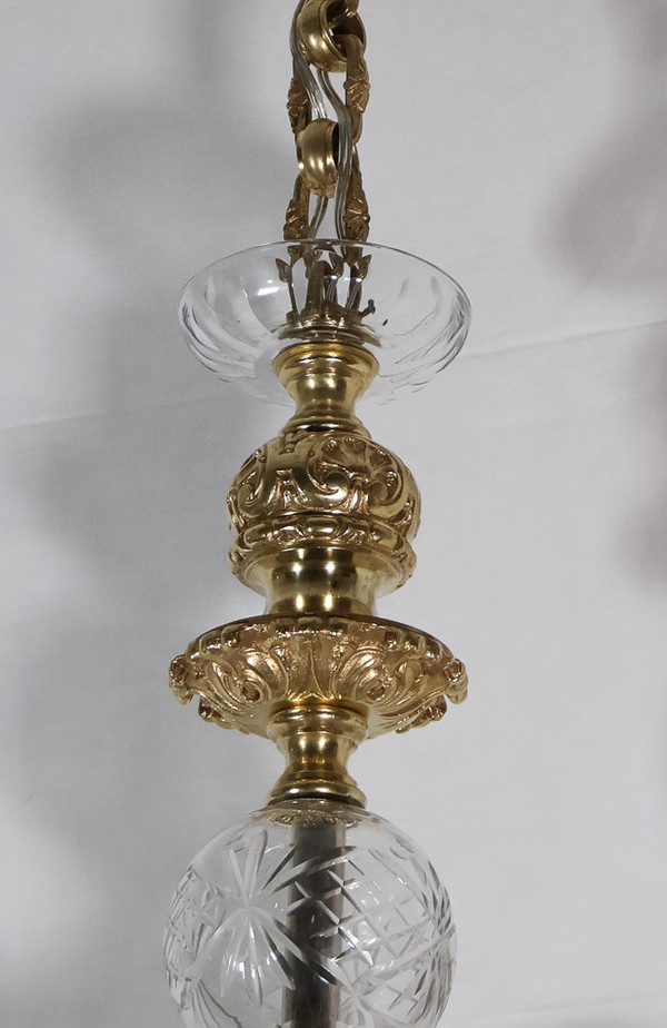  Lampadario in bronzo dorato stile Regency periodo Napoleone III