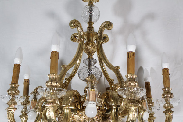  Lampadario in bronzo dorato stile Regency periodo Napoleone III