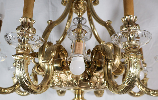  Lampadario in bronzo dorato stile Regency periodo Napoleone III