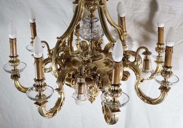  Lampadario in bronzo dorato stile Regency periodo Napoleone III