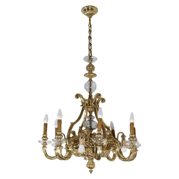  Lampadario in bronzo dorato stile Regency periodo Napoleone III