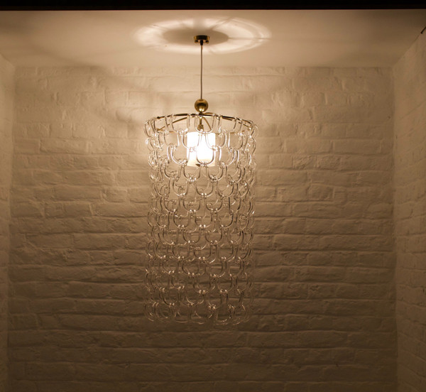 Angelo Mangiarotti style Murano chandelier.