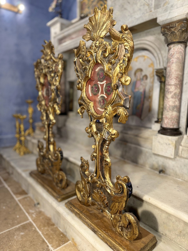 Grande Coppia di Ostensori Reliquiari - XVIII Secolo