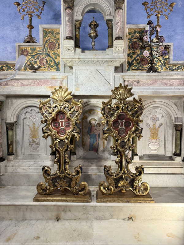 Grande Coppia di Ostensori Reliquiari - XVIII Secolo