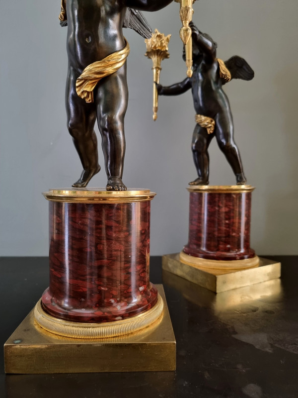 André Antoine Ravrio : Superbe Paire de candélabres d’époque Empire.