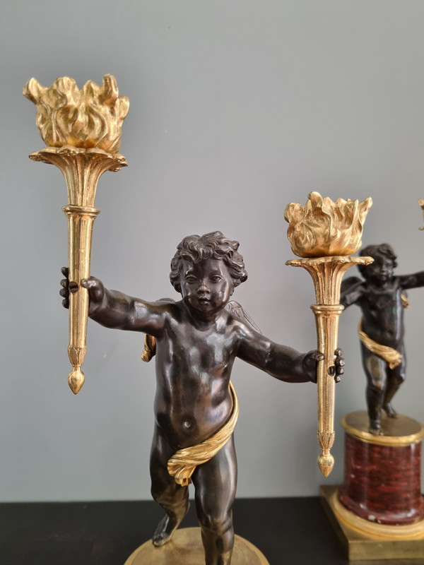 André Antoine Ravrio : Superbe Paire de candélabres d’époque Empire.