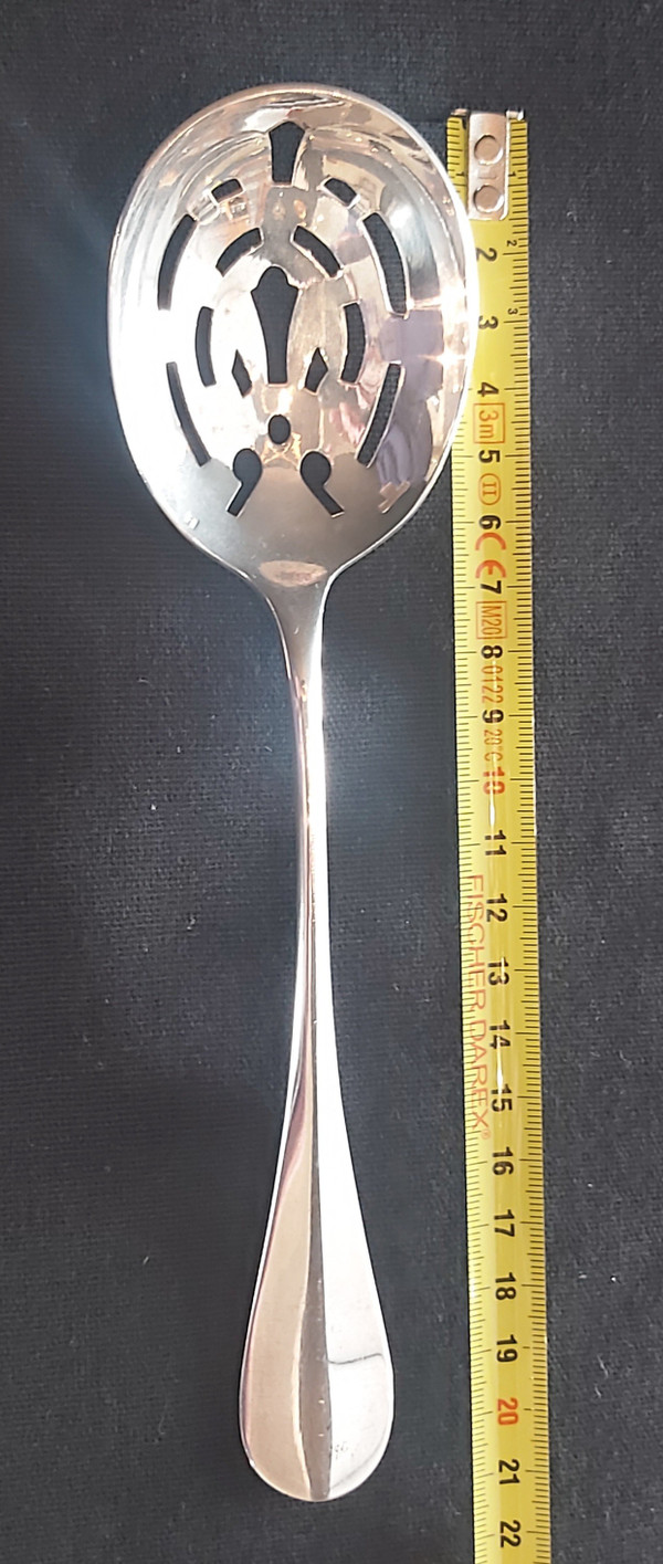 Christofle silver metal ice cube bucket and spoon