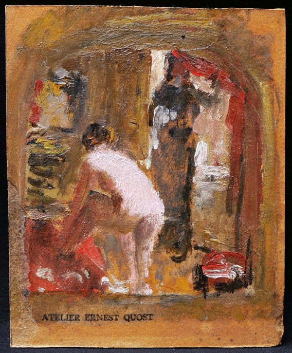 Ernest QUOST, Nudo in un interno