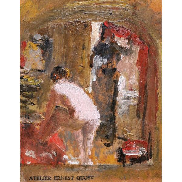 Ernest QUOST, Nudo in un interno