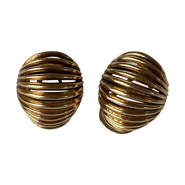 5140- Boucles d'Oreilles Or Jaune Bombé
