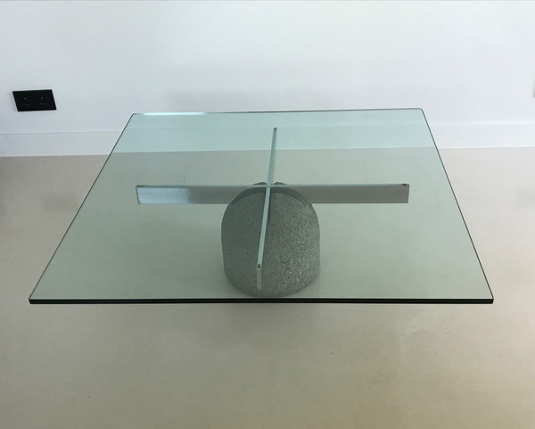 Table basse "Paracarro" de Giovanni Offredi, Italie années 70