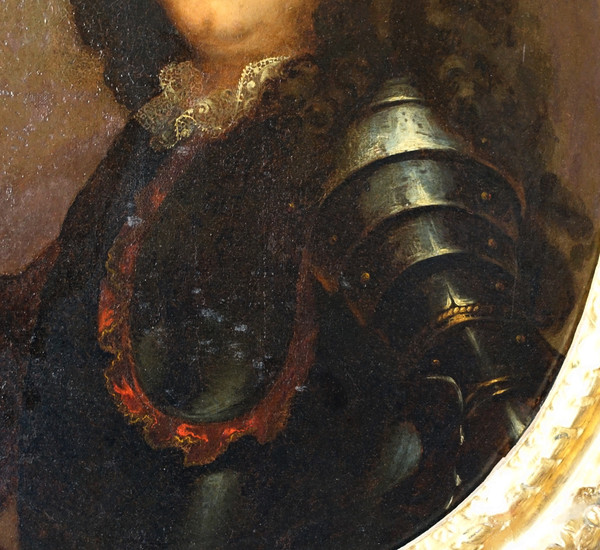 French School of the 17th century, portrait of an aristocratic officer in armor, Louis XIV period