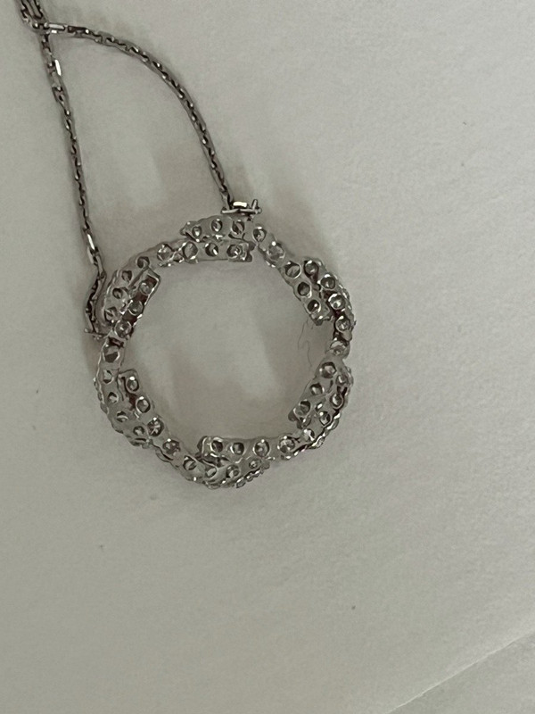 4636b- Pendentif Or Gris Diamants 2,40 Ct