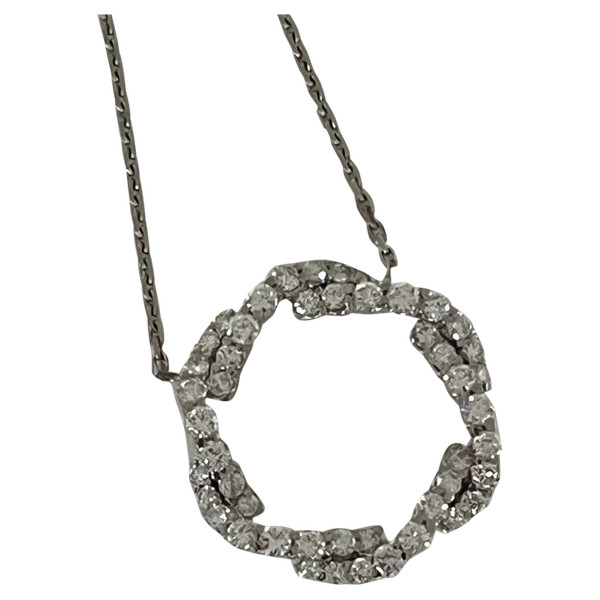 4636b- Pendentif Or Gris Diamants 2,40 Ct