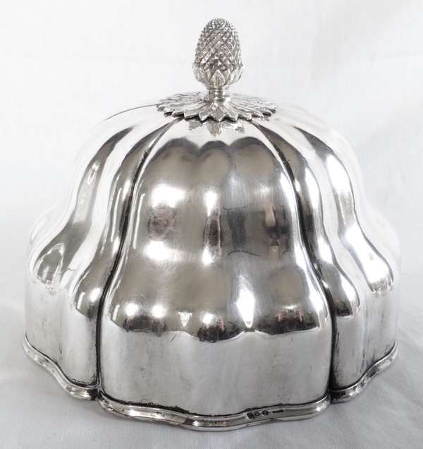 Campana con Stemma Imperiale di Christofle, metallo argentato - periodo Napoleone III
