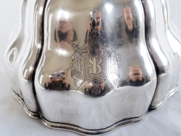 Campana con Stemma Imperiale di Christofle, metallo argentato - periodo Napoleone III