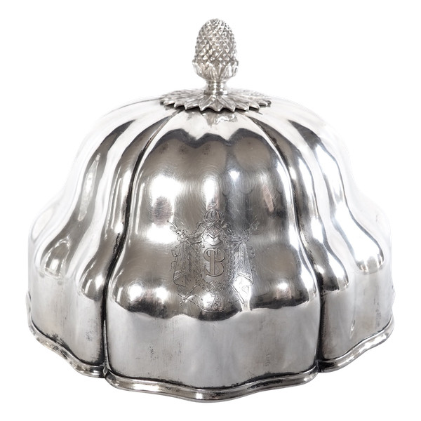 Campana con Stemma Imperiale di Christofle, metallo argentato - periodo Napoleone III