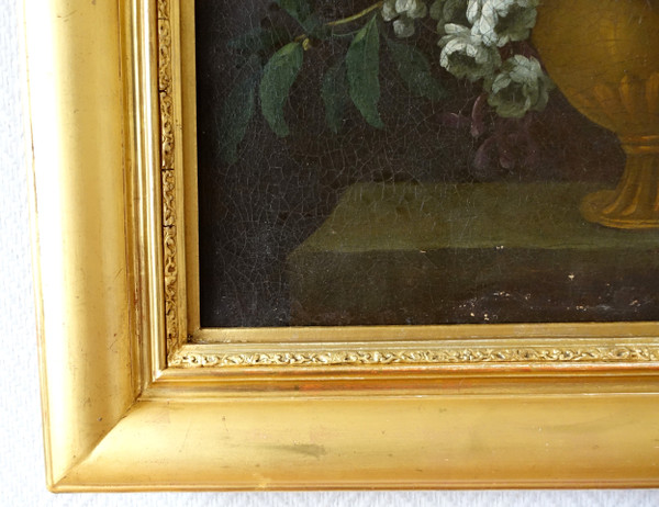 Französische Schule des 19. Jahrhunderts: Blumengemälde um 1800 – 80,2 cm x 67,7 cm