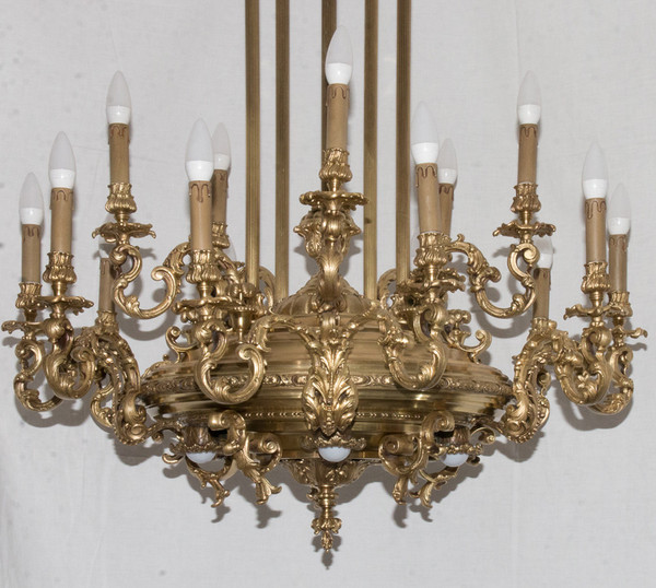 Large Chandelier In Gilt Bronze Napoleon III Period