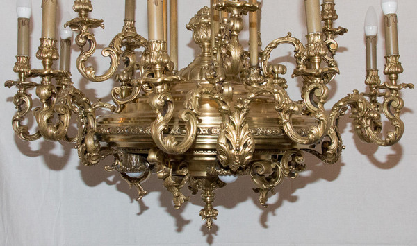 Large Chandelier In Gilt Bronze Napoleon III Period