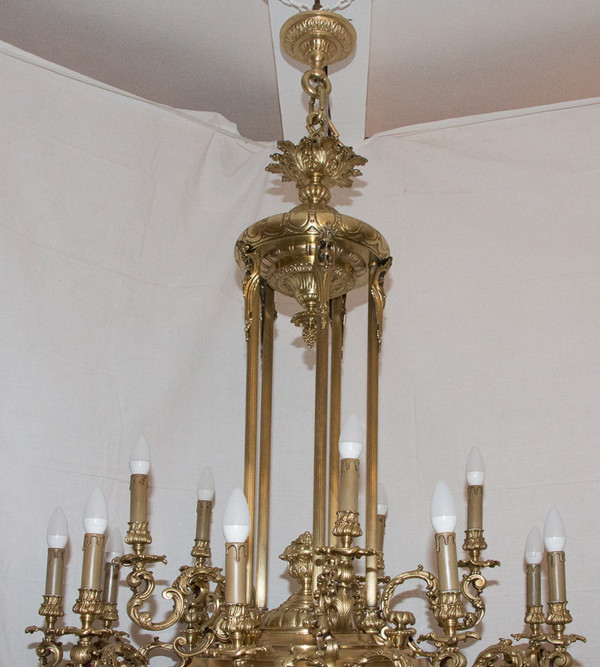 Large Chandelier In Gilt Bronze Napoleon III Period