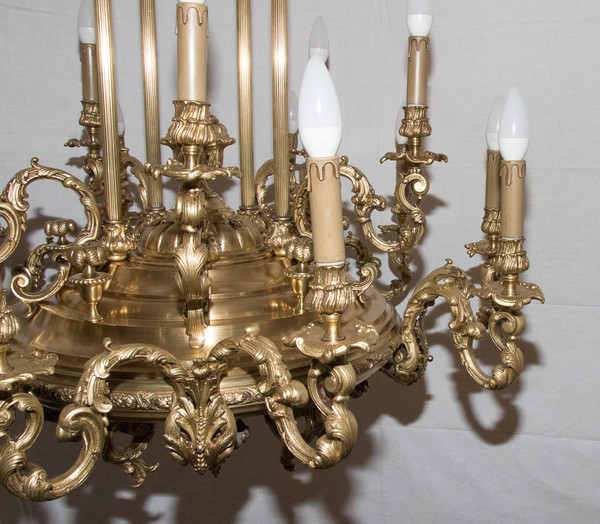Large Chandelier In Gilt Bronze Napoleon III Period