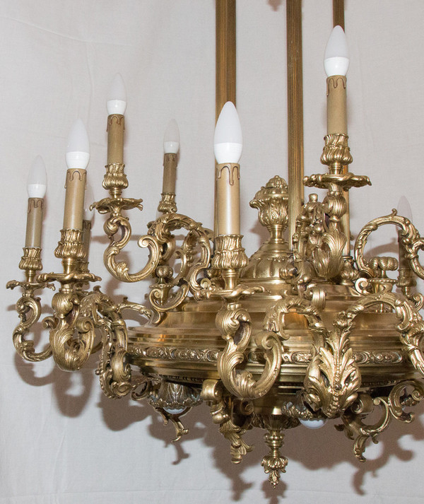 Large Chandelier In Gilt Bronze Napoleon III Period