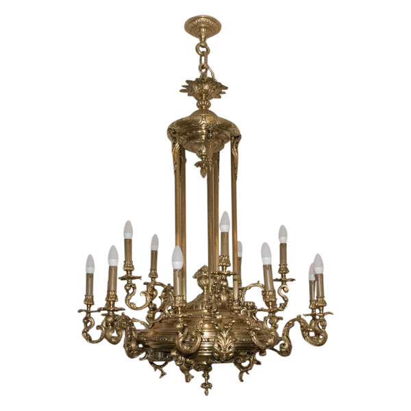 Large Chandelier In Gilt Bronze Napoleon III Period