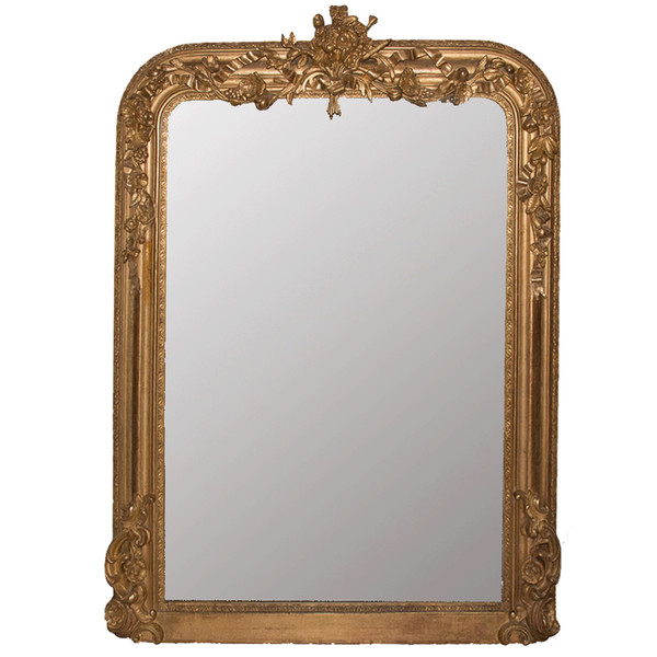Miroir De Cheminée En Bois Et Stuc Doré époque Napoléon III