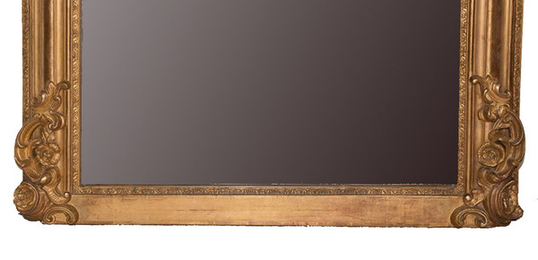 Miroir De Cheminée En Bois Et Stuc Doré époque Napoléon III