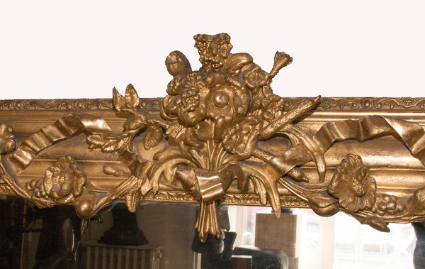 Miroir De Cheminée En Bois Et Stuc Doré époque Napoléon III