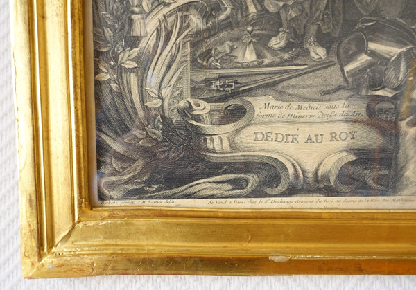 Royalist engraving from the Louis XIII period: allegory of the Kingdom of France, early 17th century