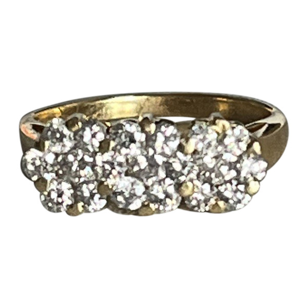 5208- Bague Jarretière Or Jaune Diamants