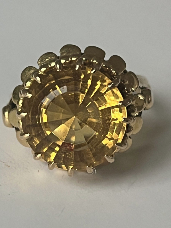 5302- Bague Or Jaune Citrine