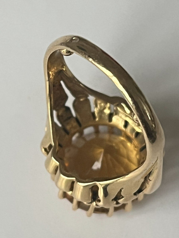5302- Bague Or Jaune Citrine