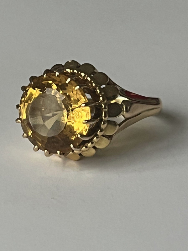 5302- Bague Or Jaune Citrine