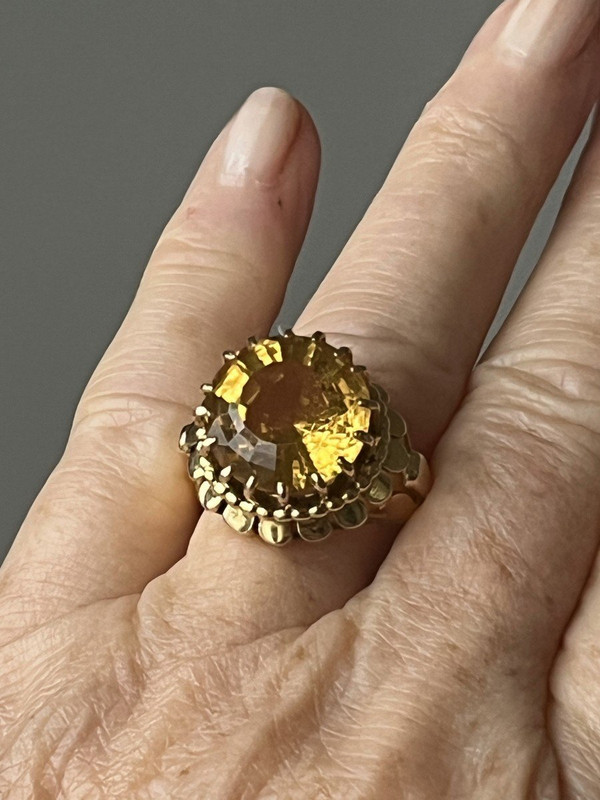 5302- Bague Or Jaune Citrine
