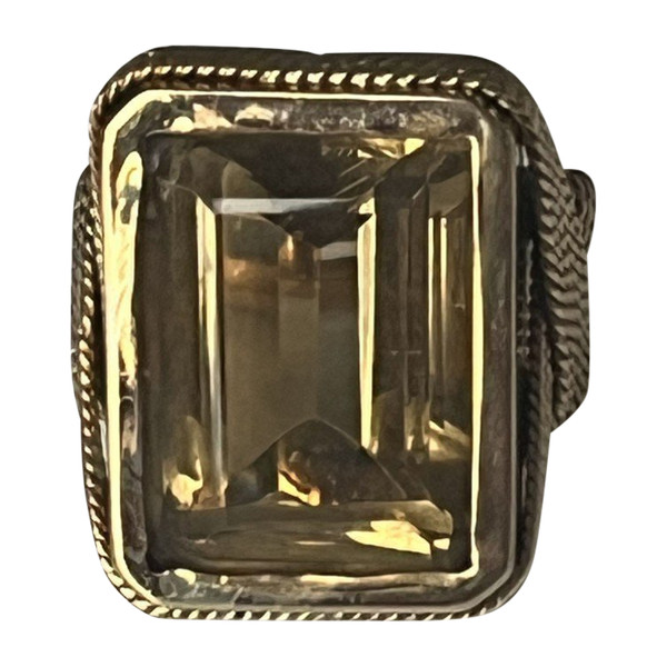 5303- Bague Or Jaune Tressé Citrine